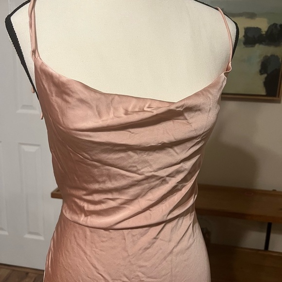 NWT NBD Greer Open Back Maxi Dress Sz S Rose Champagne Satin Bow Gown REVOLVE - Picture 3 of 14